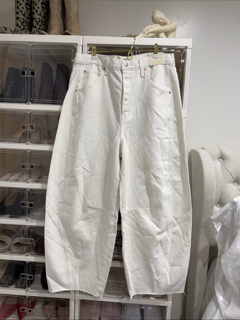Universal Thread Oversized Wide-Leg Cream Denim Pants